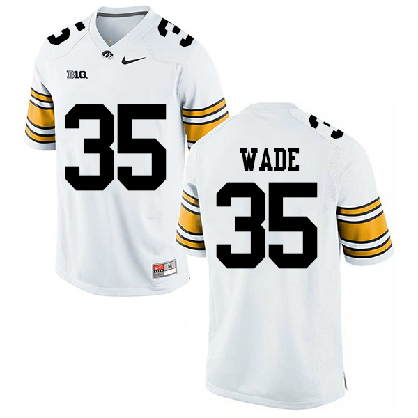 Barrington Wade Iowa Hawkeyes Men's Jersey - #35 NCAA White Stitched Nike Authentic