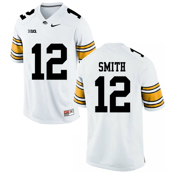 Brandon Smith Iowa Hawkeyes Men's Jersey - #12 NCAA White Stitched Nike Authentic