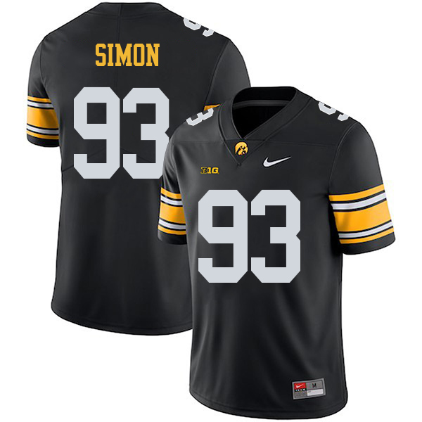 Brandon Simon Iowa Hawkeyes Men's Jersey - #93 NCAA Black Stitched Nike Authentic
