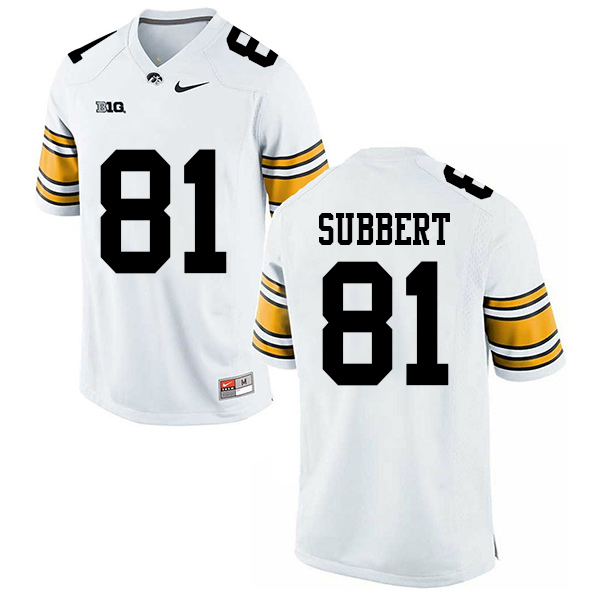 Ben Subbert Iowa Hawkeyes Men's Jersey - #81 NCAA White Stitched Nike Authentic