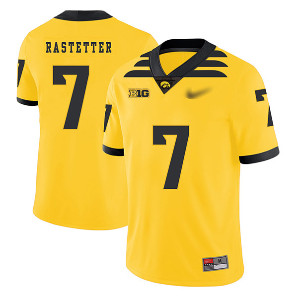 Colten Rastetter Iowa Hawkeyes Men's Jersey - #7 NCAA Yellow Game Authentic