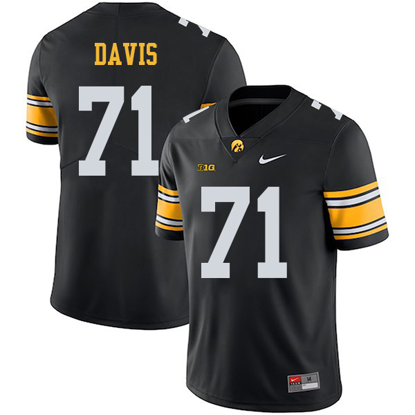 Carl Davis Iowa Hawkeyes Men's Jersey - #71 NCAA Black Stitched Nike Authentic