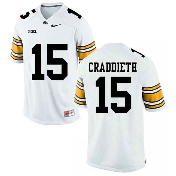 Dallas Craddieth Iowa Hawkeyes Men's Jersey - #15 NCAA White Stitched Nike Authentic