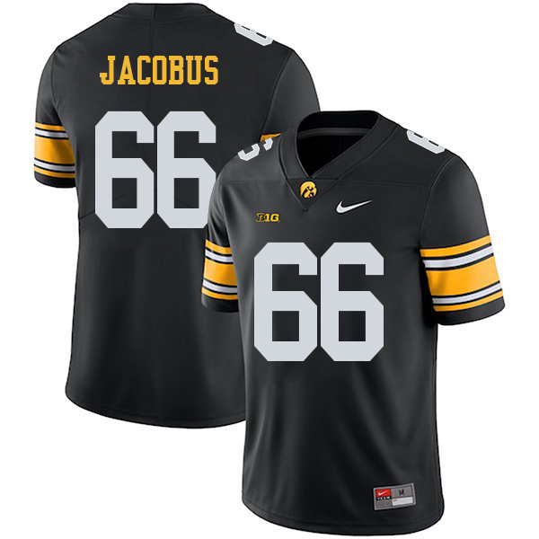 Dalles Jacobus Iowa Hawkeyes Men's Jersey - #66 NCAA Black Stitched Nike Authentic