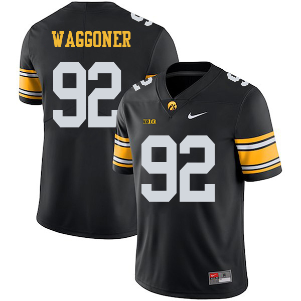 John Waggoner Iowa Hawkeyes Men's Jersey - #92 NCAA Black Stitched Nike Authentic