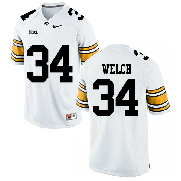 Kristian Welch Iowa Hawkeyes Men's Jersey - #34 NCAA White Stitched Nike Authentic