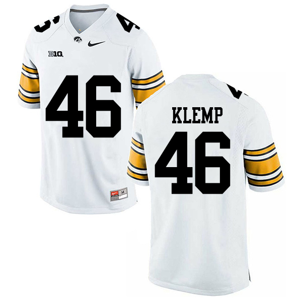 Logan Klemp Iowa Hawkeyes Men's Jersey - #46 NCAA White Stitched Nike Authentic