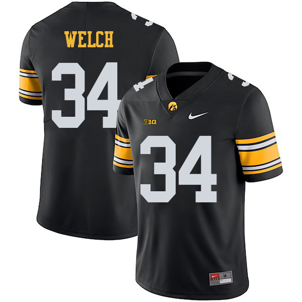 Kristian Welch Iowa Hawkeyes Men's Jersey - #34 NCAA Black Stitched Nike Authentic