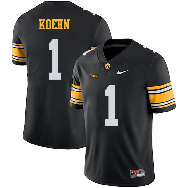 Marshall Koehn Iowa Hawkeyes Men's Jersey - #1 NCAA Black Stitched Nike Authentic