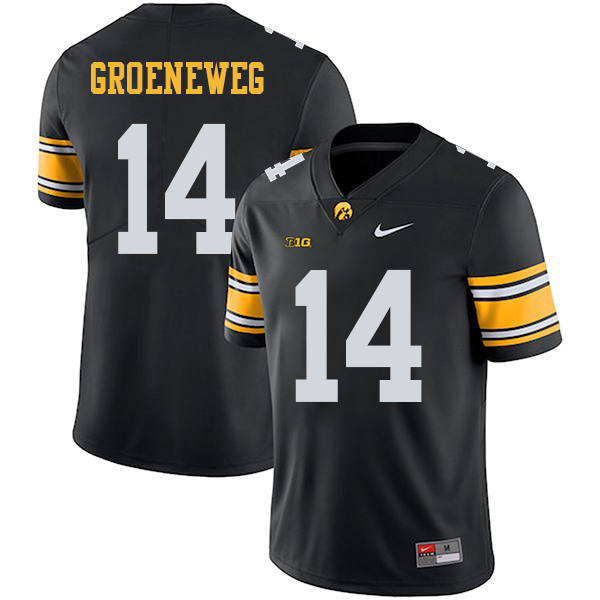 Kyle Groeneweg Iowa Hawkeyes Men's Jersey - #14 NCAA Black Stitched Nike Authentic