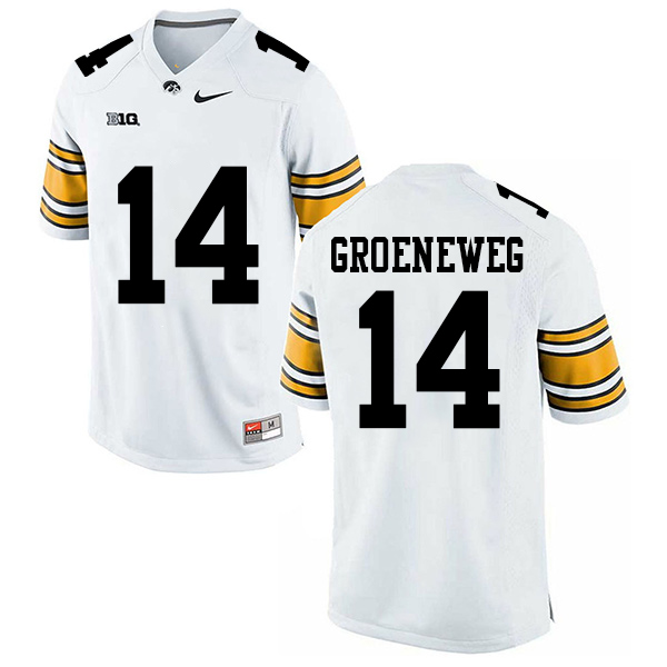 Kyle Groeneweg Iowa Hawkeyes Men's Jersey - #14 NCAA White Stitched Nike Authentic