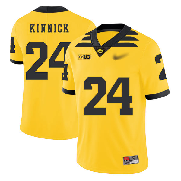 Nile Kinnick Iowa Hawkeyes Men's Jersey - #24 NCAA Yellow Game Authentic