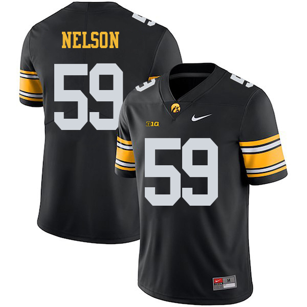 Nathan Nelson Iowa Hawkeyes Men's Jersey - #59 NCAA Black Stitched Nike Authentic