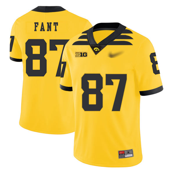 Noah Fant Iowa Hawkeyes Men's Jersey - #87 NCAA Yellow Game Authentic