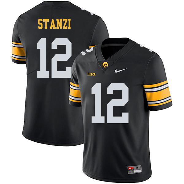 Ricky Stanzi Iowa Hawkeyes Men's Jersey - #12 NCAA Black Stitched Nike Authentic
