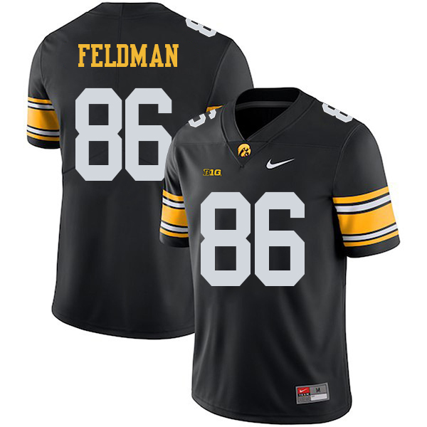 Noah Feldman Iowa Hawkeyes Men's Jersey - #86 NCAA Black Stitched Nike Authentic