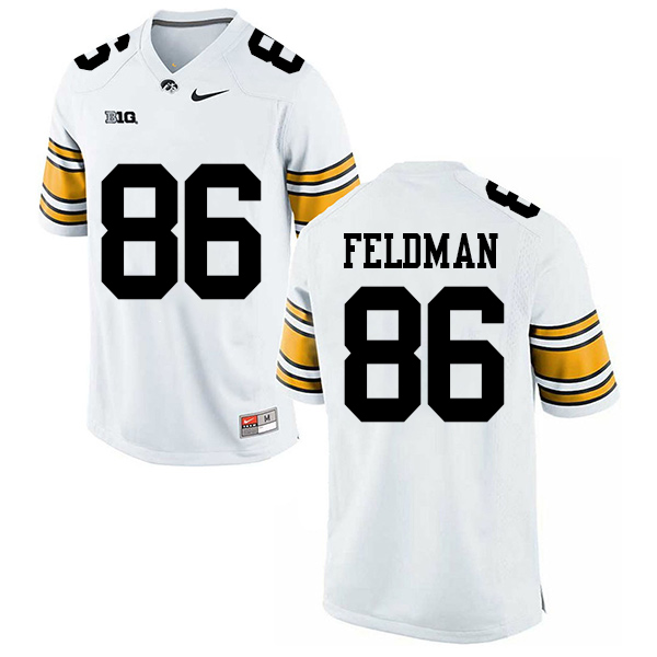 Noah Feldman Iowa Hawkeyes Men's Jersey - #86 NCAA White Stitched Nike Authentic