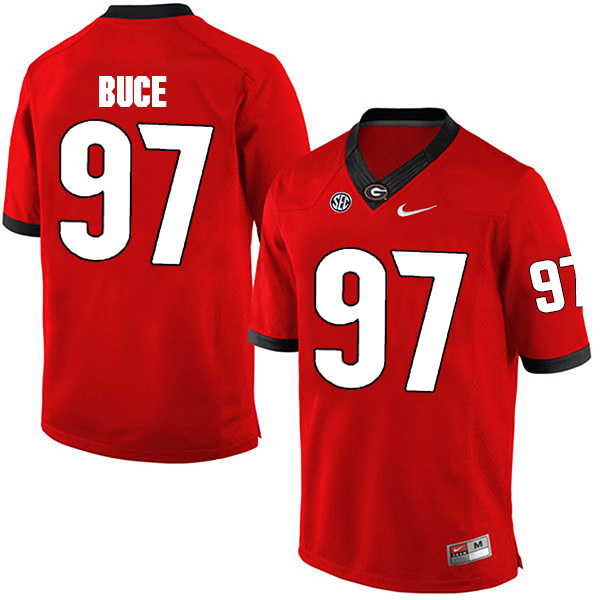 Brooks Buce Georgia Bulldogs Men's Jersey - #97 NCAA Red Limited Home