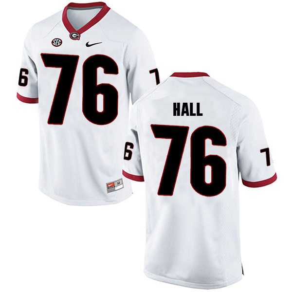 Carson Hall Georgia Bulldogs Men's Jersey - #76 NCAA White Limited Away