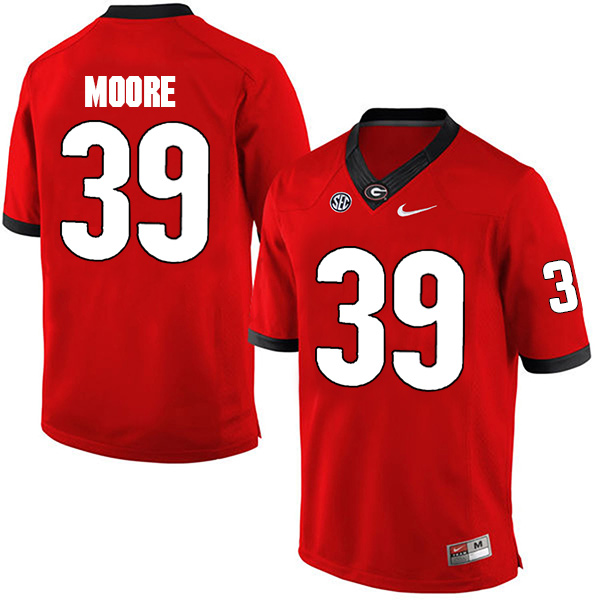 Corey Moore Georgia Bulldogs Men's Jersey - #39 NCAA Red Limited Home