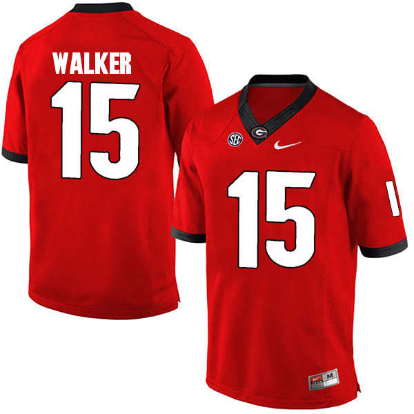 D'Andre Walker Georgia Bulldogs Men's Jersey - #15 NCAA Red Limited Home