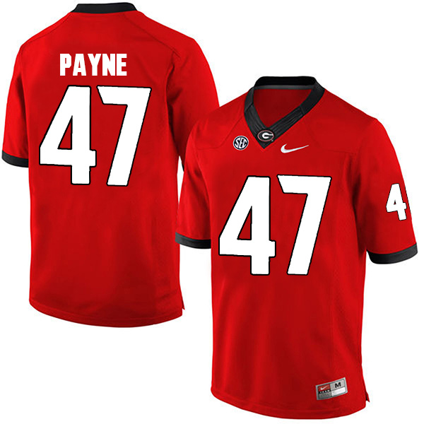 Christian Payne Georgia Bulldogs Men's Jersey - #47 NCAA Red Limited Home