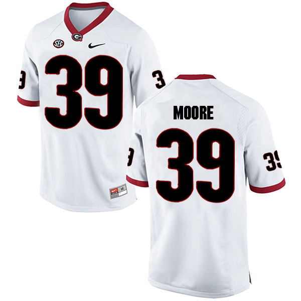 Corey Moore Georgia Bulldogs Men's Jersey - #39 NCAA White Limited Away