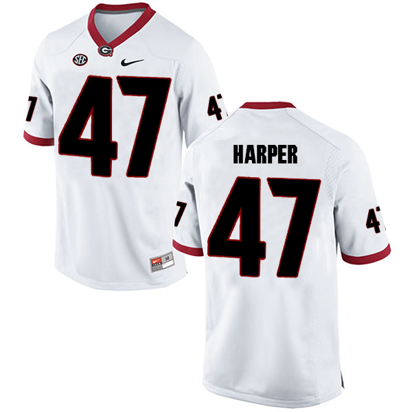 Daniel Harper Georgia Bulldogs Men's Jersey - #47 NCAA White Limited Away
