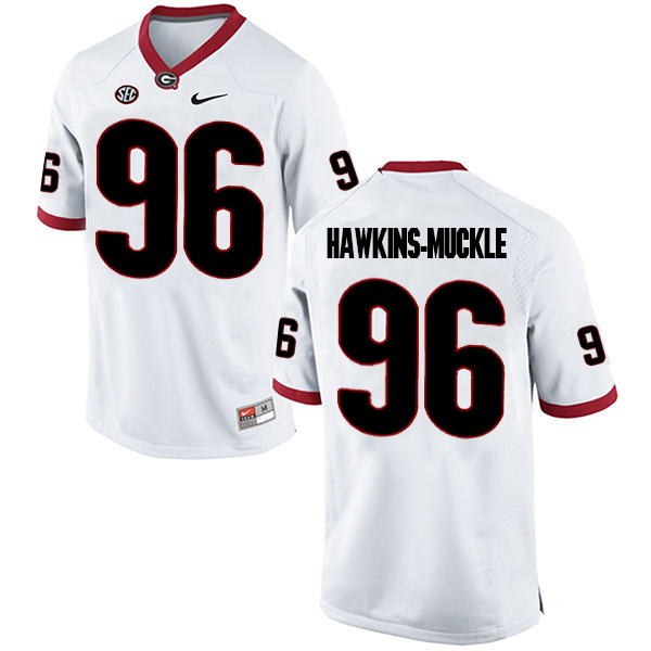 DaQuan Hawkins-Muckle Georgia Bulldogs Men's Jersey - #96 NCAA White Limited Away