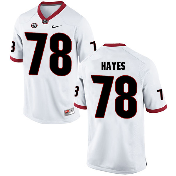 D'Marcus Hayes Georgia Bulldogs Men's Jersey - #78 NCAA White Limited Away