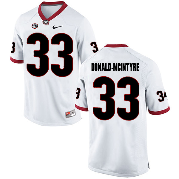 Ian Donald-McIntyre Georgia Bulldogs Men's Jersey - #33 NCAA White Limited Away