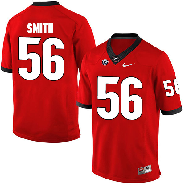 Garrison Smith Georgia Bulldogs Men's Jersey - #56 NCAA Red Limited Home