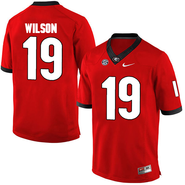 Jarvis Wilson Georgia Bulldogs Men's Jersey - #19 NCAA Red Limited Home