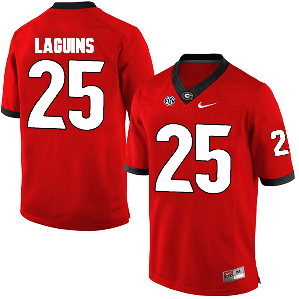 Jaleel Laguins Georgia Bulldogs Men's Jersey - #25 NCAA Red Limited Home