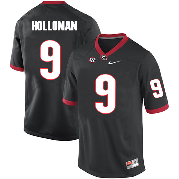 Jeremiah Holloman Georgia Bulldogs Men's Jersey - #9 NCAA Black Limited Home