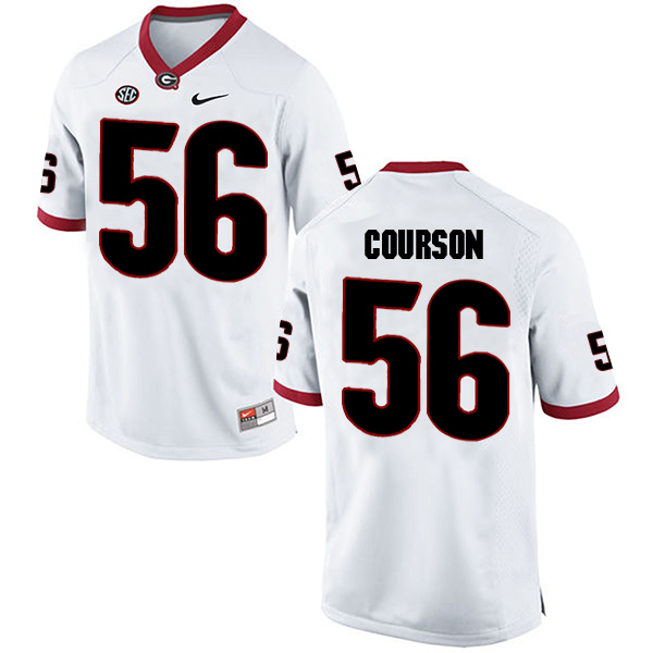 John Courson Georgia Bulldogs Men's Jersey - #56 NCAA White Limited Away