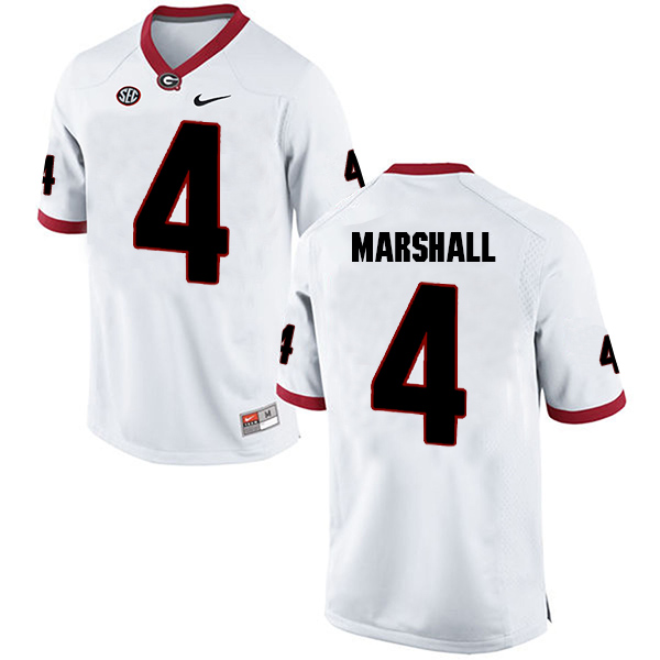 Keith Marshall Georgia Bulldogs Men's Jersey - #4 NCAA White Limited Away