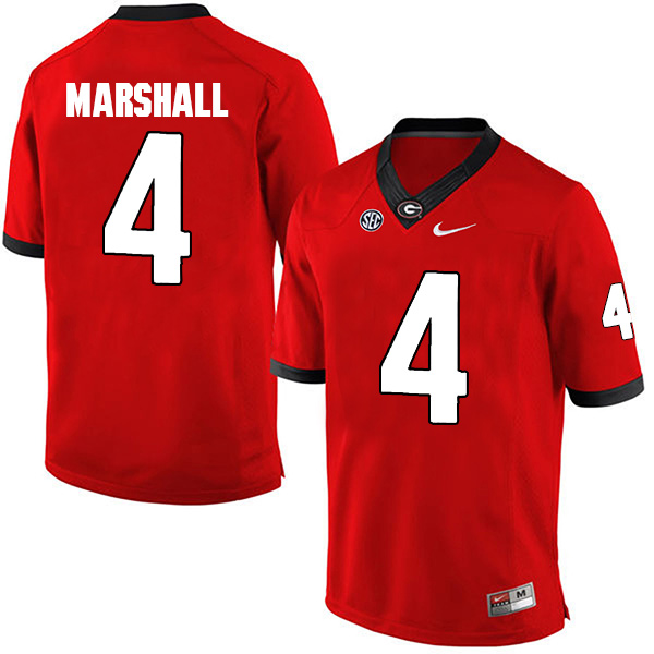 Keith Marshall Georgia Bulldogs Men's Jersey - #4 NCAA Red Limited Home