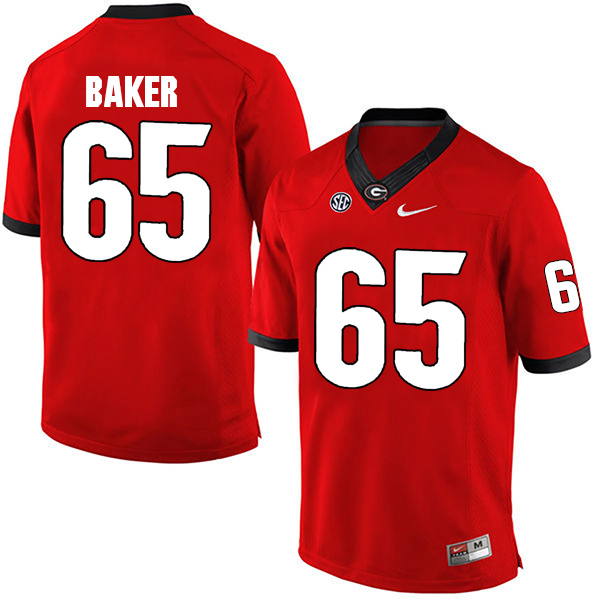 Kendall Baker Georgia Bulldogs Men's Jersey - #65 NCAA Red Limited Home