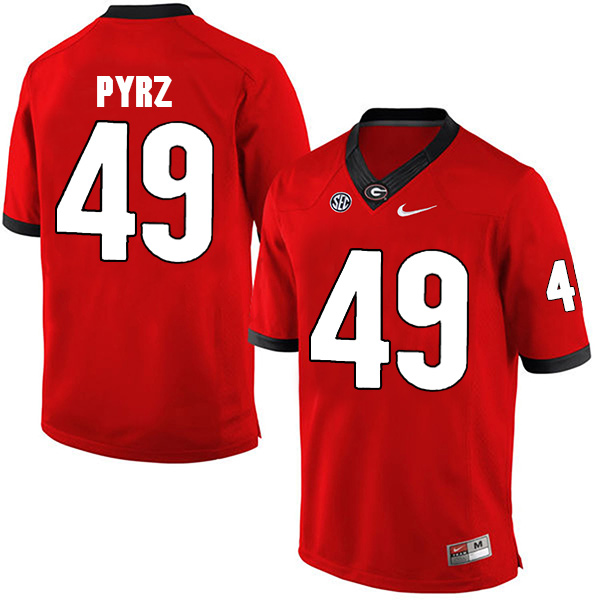 Koby Pyrz Georgia Bulldogs Men's Jersey - #49 NCAA Red Limited Home