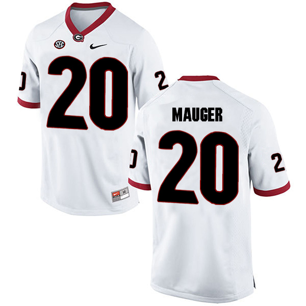 Quincy Mauger Georgia Bulldogs Men's Jersey - #20 NCAA White Limited Away