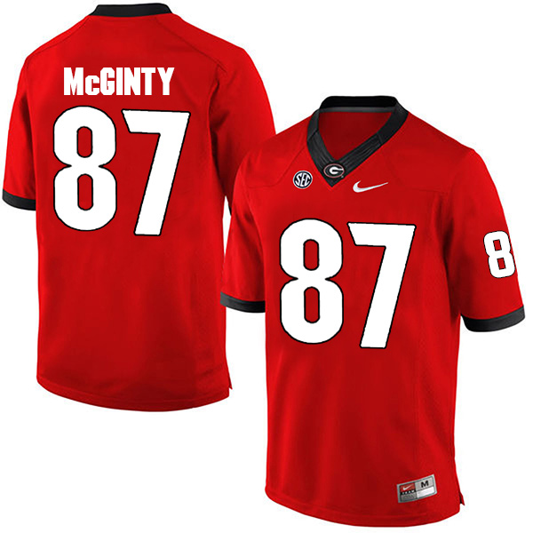 Miles McGinty Georgia Bulldogs Men's Jersey - #87 NCAA Red Limited Home