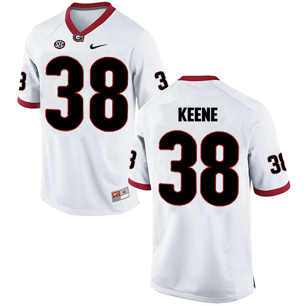 Michael Keene Georgia Bulldogs Men's Jersey - #38 NCAA White Limited Away