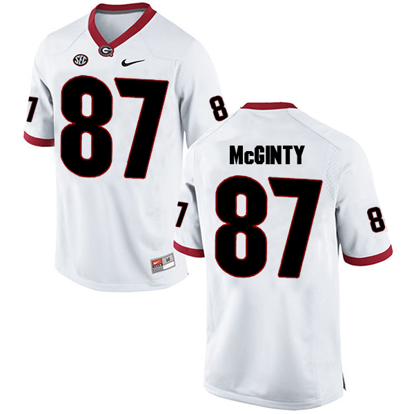 Miles McGinty Georgia Bulldogs Men's Jersey - #87 NCAA White Limited Away