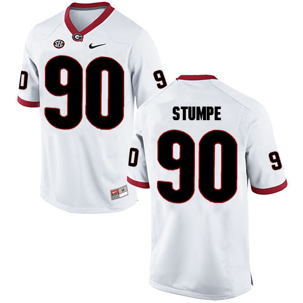 Tanner Stumpe Georgia Bulldogs Men's Jersey - #90 NCAA White Limited Away