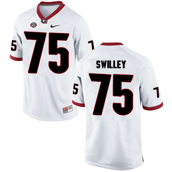 Thomas Swilley Georgia Bulldogs Men's Jersey - #75 NCAA White Limited Away