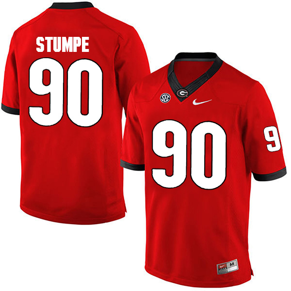 Tanner Stumpe Georgia Bulldogs Men's Jersey - #90 NCAA Red Limited Home