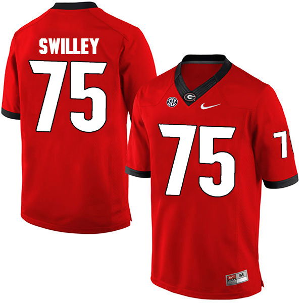 Thomas Swilley Georgia Bulldogs Men's Jersey - #75 NCAA Red Limited Home