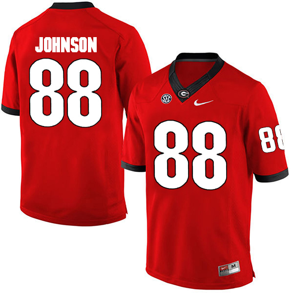 Toby Johnson Georgia Bulldogs Men's Jersey - #88 NCAA Red Limited Home