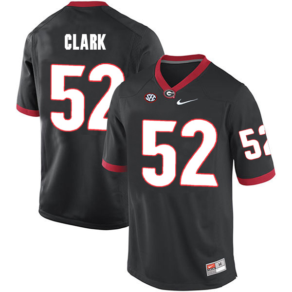 Tyler Clark Georgia Bulldogs Men's Jersey - #52 NCAA Black Limited Home